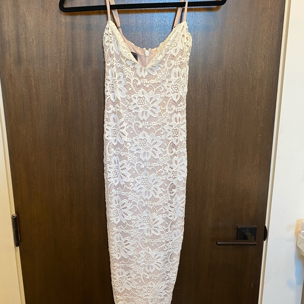 Nookie white and nude lace dress